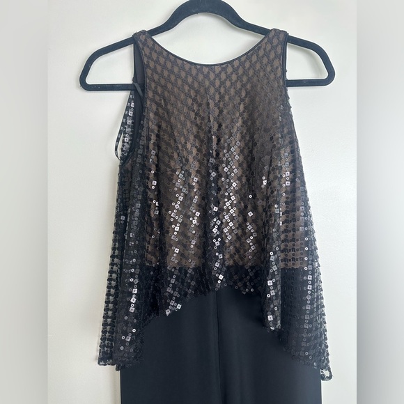 NWT Tadashi Shoji SHO Ashley Halter Lace Open Back Sequin WideLeg Jumpsuit Sz 6 - Picture 5 of 12